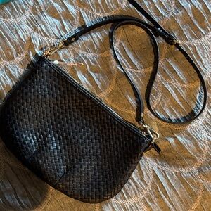 Quince Black Woven Crossbody Bag